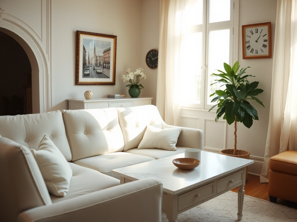 Salon parisien immaculé